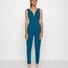 Wal G V Neck - Jumpsuit - Dark Teal Blue 1 Wal G V Neck - Jumpsuit - Dark Teal Blue -Wal G 7a895667fffb415fa0fd3fcadcff104d