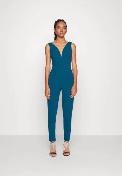 Wal G V Neck - Jumpsuit - Dark Teal Blue