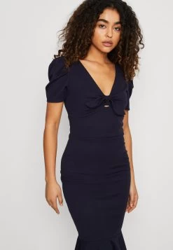Wal G Wonda Bow Midi - Cocktailjurk - Navy Blue -Wal G 7bd043f9a0524d218ffada3ff09301ca