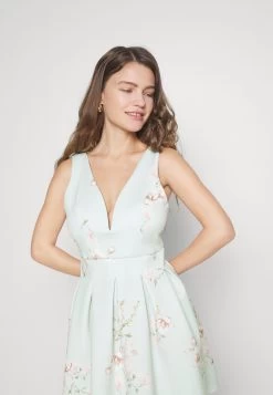 Wedding V Neck Print Skater - Cocktailjurk - Hellgrün -Wal G 81d0d5affefe4e0a86d39f48f8c5df38