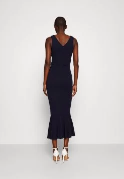 Anabella Ruffle Bottom Midi - Cocktailjurk - Navy Blue -Wal G 82522e907dd1410ea6ddf8c69c929787