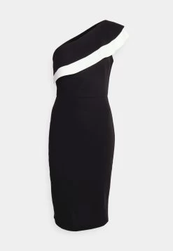 Wal G Smeena One Shoulder Midi - Jerseyjurk - Black/White -Wal G 82a8deec77fb4ebeba6a90f65d2866d9