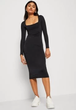 Wal G Mel Square Neck Midi - Cocktailjurk - Black -Wal G 8518856af7a146e5b3e8e036bd5f2cc7