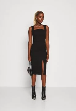 Wal G Brody Curve Neck Midi - Etui-Jurk - Black -Wal G 856190f3c83c440d9149e3068c8a7dc6