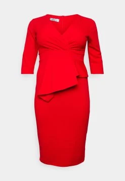 Hossy V Neck Midi - Cocktailjurk - Red -Wal G 8dc2eac0531b48f1a57527bb921fd414