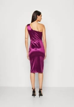 Wal G Niomi One Shoulder Midi - Cocktailjurk - Magenta -Wal G 8e4e7b24376c435c9b4966fa2251df6c