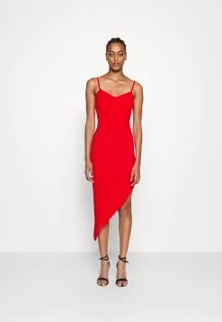 Laila Asymmetric Midi Dress - Jurk - Red
