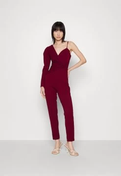 Wal G Ciaramin One Sleeve Jumpsuit - Jumpsuit - Berry Wine -Wal G 900098a632e34fbbb357534cde47c883