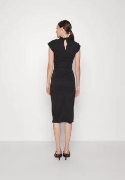 Bambinaroll Neck Midi Dress - Jerseyjurk - Black -Wal G 9306d8d5949d4136878a3565d3227aa6