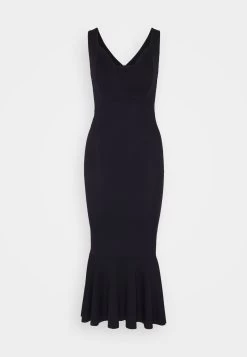 Wal G Anabella Ruffle Bottom Midi - Jerseyjurk - Navy Blue -Wal G 94bac477c4ab45a5b4c4b5113dfae12f