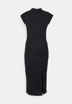 Bambinaroll Neck Midi Dress - Jerseyjurk - Black -Wal G 952bc4b0349c4101a7fe349fba021bfa
