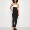 Wal G Janya Contrast Jumpsuit- Jumpsuit - Black/White -Wal G 955ffaf95ddb4a46a56e6e388320dce8