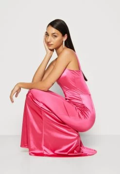 Wal G Nikita V Neck Maxi - Galajurk - Strawberry Pink -Wal G 9b45ac1c3f9d4bdb82d586ae9fba626b