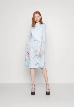 Wal G Wedding Cape Midi Dress - Jerseyjurk - Dark Blue/Multi