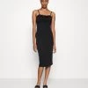 Cyndee Front Tie Midi Dress - Jerseyjurk - Black -Wal G a40a293f133246a5a6838dd8154445d9