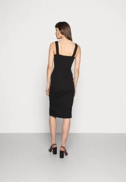 Wal G V Neck Midi Dress - Etui-Jurk - Black -Wal G a56c367c0e304f1ba94b6adbced61515