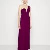 Fleur One Shoulder- Jumpsuit - Plum -Wal G a6d94d284d9d483d9690161ac1605b33