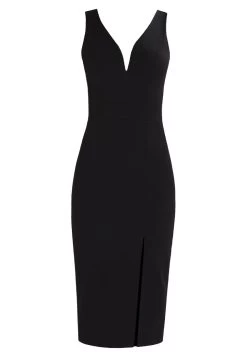 Wal G V Neck Midi - Jerseyjurk - Black -Wal G aa1a3cd35d904e3a9e31d3a2b313457e