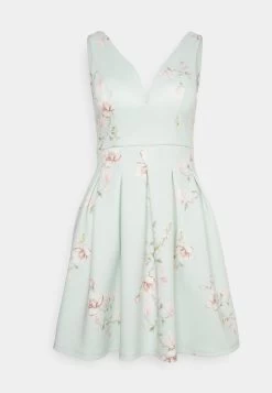 Wal G Wedding - Lila V Neck Print Skater - Cocktailjurk - Hellgrün, Mehrfarbig -Wal G ab564ecd9bd3475eb62d02550359bc22