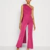 Wal G Cece Cape Sleeve- Jumpsuit - Magenta -Wal G ac2299d4d9b243aeaa8d09587c780079