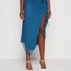 Wal G Roro Midi Skirt - Kokerrok - Dark Teal Blue -Wal G af91da174a4a431f83b29d5827e371c8