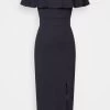 Camille Ruffle Midi - Cocktailjurk - Navy Blue -Wal G afe6ab1512424b769353eb6a5daa2194