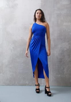Wal G Party Bina One Shoulder Midi - Jerseyjurk - Electric Blue -Wal G b03725518be6424e9059aefd01e2cc62