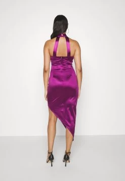 Wal G Lenny Cross Neck Midi - Cocktailjurk - Plum -Wal G b7b3d700d213454592d3c1b5b7ba0322