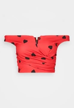 Wal G Valentines Heart Crop - Top - Red/Black -Wal G b8042d2cbfcd4404aa426d83560aedec
