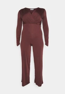 Curve Cece- Jumpsuit - Chocolate Brown -Wal G b85e11691ca54cf98e362126c839cefa