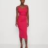 Wal G Mima Midi - Jerseyjurk - Fuchsia -Wal G b87353d6de1c4b518ab333c60cfd4ff5