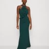 Wal G Tilly Ruffle Halter Neck Maxi Dress - Jerseyjurk - Forest Green -Wal G b8ad60944d414ee4bbadc2aabebba498