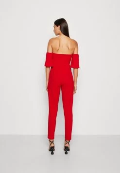 Wal G Luette Off Shoulder - Jumpsuit - Red -Wal G bc19cdd178b34ec49bcb61d97b8241f5