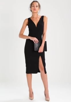 Wal G V Neck Midi - Jerseyjurk - Black -Wal G bc4b6ef8441342e7aeafadad02d66e9d