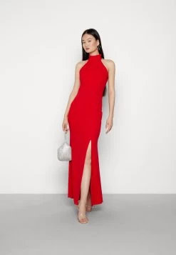 Wal G Halter Neck Maxi Dress - Galajurk - Red -Wal G bd0d5270211949e18adc9d486318ff07