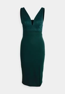 Celia V Neck Midi Dress - Cocktailjurk - Forest Green -Wal G bdf0cd4f50c145af9f9885d7255a2f86