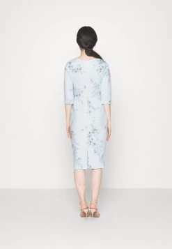 Isabella Wrap Print Midi - Jerseyjurk - Baby Blue -Wal G be19533e865c401b88f5f5f7a87fec17