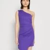 Wal G Liza One Shoulder Midi - Jerseyjurk - Purple -Wal G be337f533d2642b1a0af9f274db39f6b