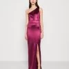Wal G Stoey One Shoulder Maxi - Jerseyjurk - Plum -Wal G bffd7f29644e43eb88a8b2d2236fc611