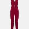 Buckle Plunge - Jumpsuit - Wine