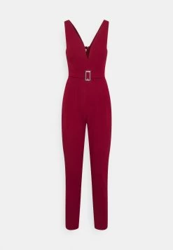 Buckle Plunge - Jumpsuit - Wine