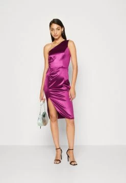 Wal G Niomi One Shoulder Midi - Cocktailjurk - Magenta -Wal G c5c401afd9664241a898b98e2eb2cc71