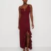 Wal G Soya One Shoulder Maxi Dress - Jerseyjurk - Berry Wine -Wal G cb03c36ced6c401b8b245e8d8f307abc