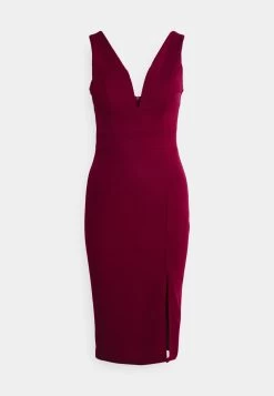 V Neck Midi - Cocktailjurk - Berry Wine -Wal G cf301e3b24a348d59702b43a7d5ed496