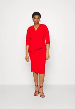 Hossy V Neck Midi - Cocktailjurk - Red -Wal G d576cb869a4e4a77b2943eb13c920892