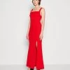 Wal G Maya Square Neck Maxi - Jerseyjurk - Red -Wal G d5e5a2a153b94c57bbe2c2c4691f74ec