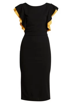 Wal G Kelly Ruffle Sleeve Midi Dress - Cocktailjurk - Black -Wal G d759714ca54b49459176c6d97543331a