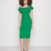 Wal G Himani Frill Neck Midi Dress - Jerseyjurk - Leaf Green -Wal G db160007c1b346c1a4f6dc91b3c73c17