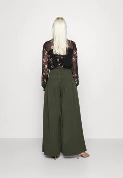 Venisa Wide Leg Trouser - Broek - Dark Khaki -Wal G de1376b514a2461dbaa67402dc8448b8
