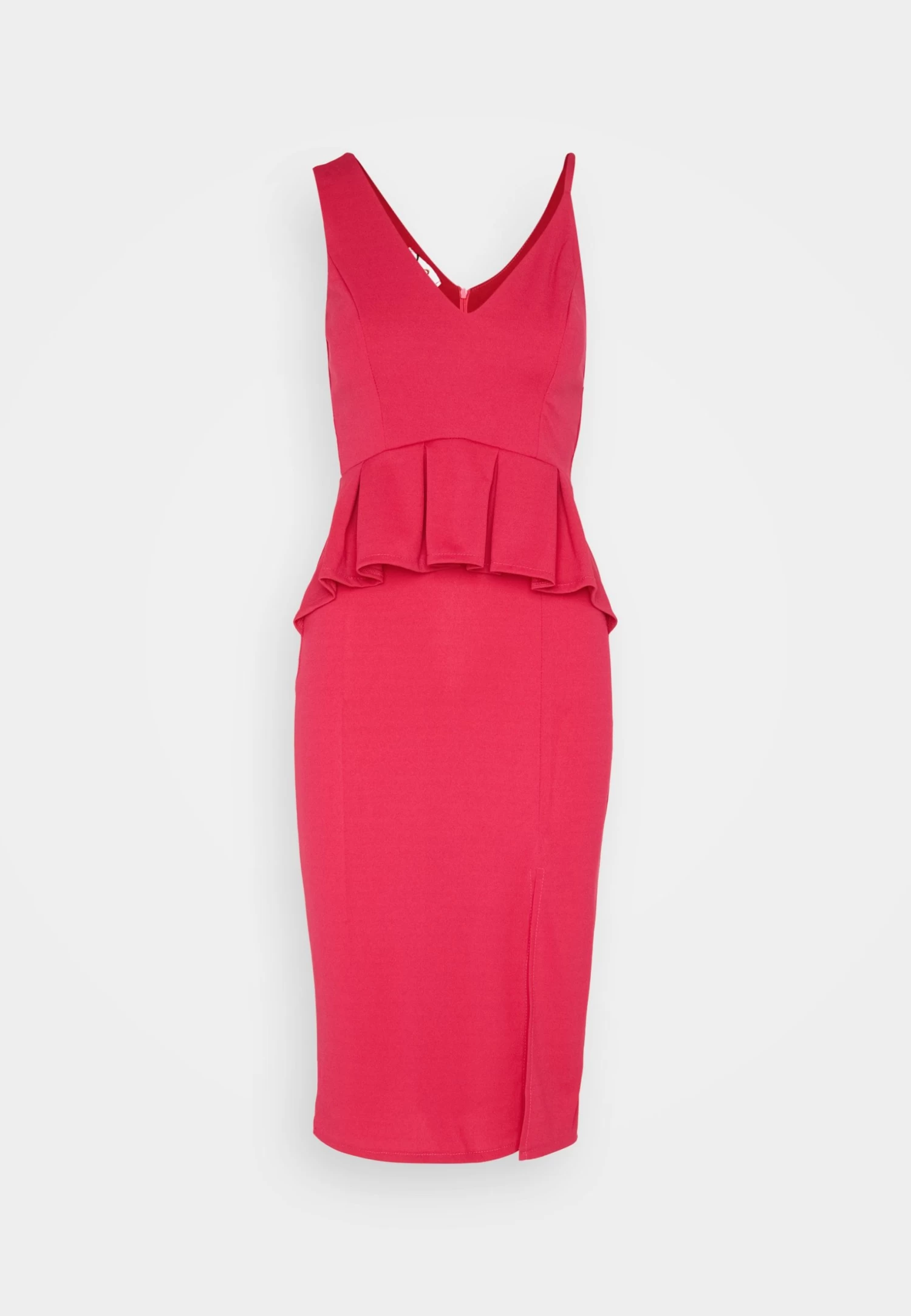 Wal G Sweeny Peplum Midi Dress - Jerseyjurk - Dark Fuchsia 7 Wal G Sweeny Peplum Midi Dress - Jerseyjurk - Dark Fuchsia - Afbeelding 5